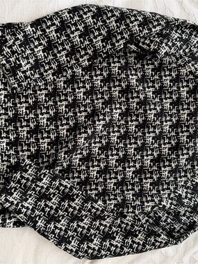 Alice + Olivia Black and White Tweed Top